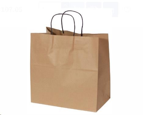 Image for BAG CARRY KRAFT PAPER TWIST HANDLE 300x305x175MM CTN 250 from Our Town & Country Office National Adelaide