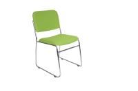 evo visitor chair lime fabric chrome sled base