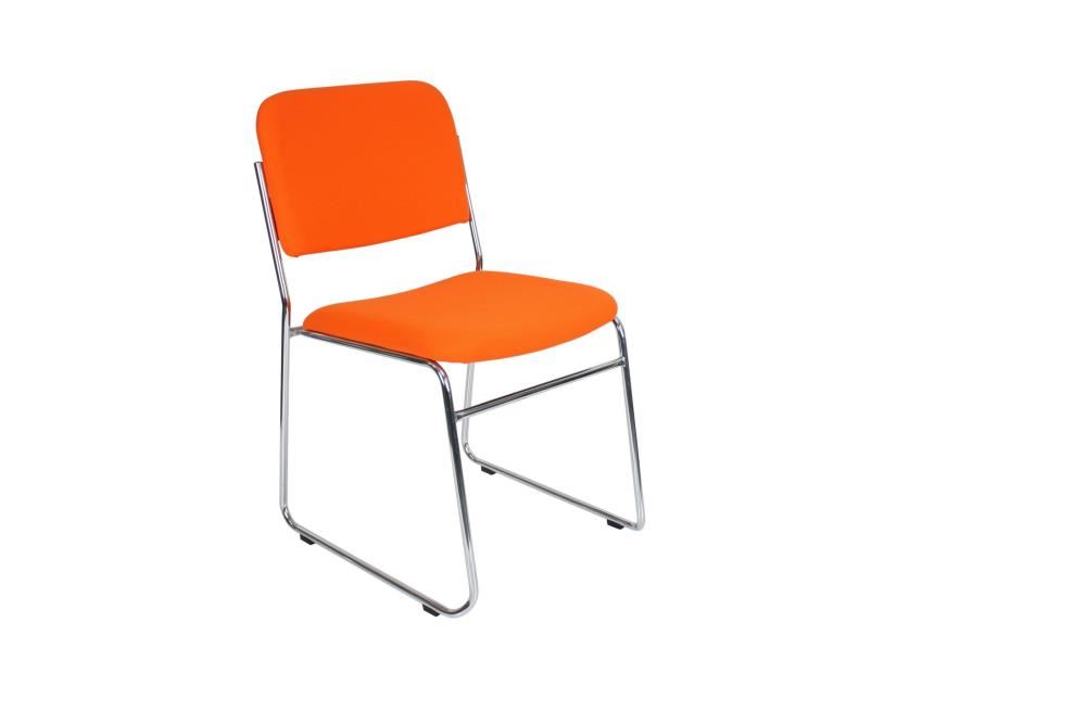 Image for EVO VISITOR CHAIR ORANGE FABRIC CHROME SLED BASE from Our Town & Country Office National Adelaide