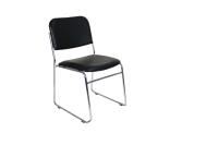 evo visitor chair black p/u chrome sled base