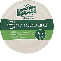 castaway enviroboard bowl 152mm white pack 50