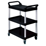 rubbermaid compact utility trolley on castors with 2 handles