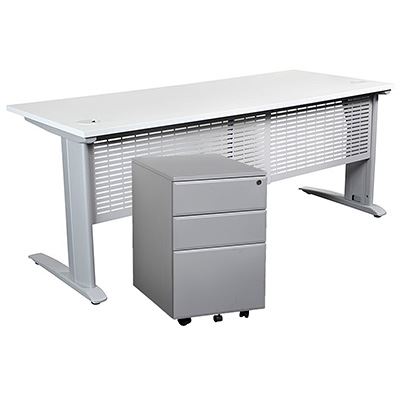 Image for SUMMIT WORKSTATION PACKAGE 1500 X 750 MM WHITE/SILVER from Office National Broome