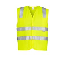 syzmik hi-vis basic vest with reflective tape - yellow - size: extra small