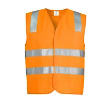 syzmik hi-vis basic vest with reflective tape - orange - size: extra small