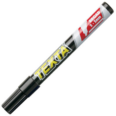 Image for TEXTA PERMANENT MARKER CHISEL 5.0MM BLACK BOX 12 from Office National Limestone Coast