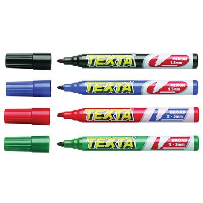 Image for TEXTA PERMANENT MARKER BULLET 1.5MM BLACK BOX 12 from OFFICE NATIONAL CANNING VALE