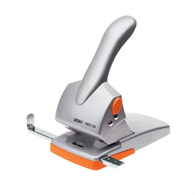 Image for RAPID HDC65 2-HOLE HEAVY DUTY PUNCH 65 SHEET SILVER/ORANGE from PaperChase Office National