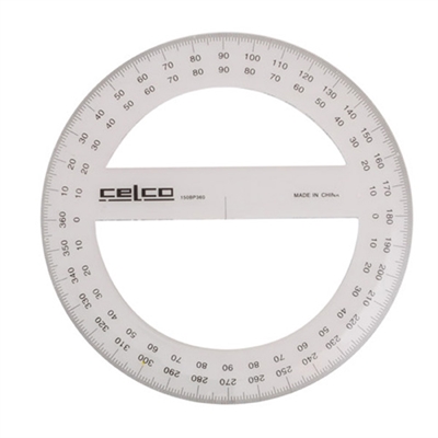 Image for CELCO PROTRACTOR 360 DEGREES 150MM CLEAR from Aztec Office National