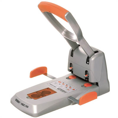 Image for RAPID HDC150 2-HOLE HEAVY DUTY PUNCH 150 SHEET SILVER/ORANGE from Aztec Office National