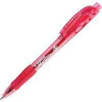 stabilo 318 marathon retractable ballpoint pen medium red box 10