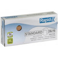 rapid copper staples 26/6 box 1000