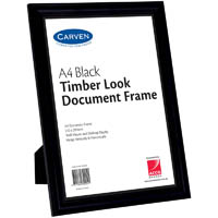 carven timber look document frame a4 black