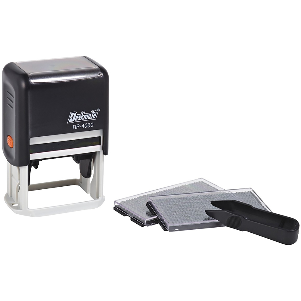 Image for DESKMATE RP-4060D DIY SELF-INKING TEXT STAMP KIT 5 LINES 3MM BLACK from Connelly's Office National