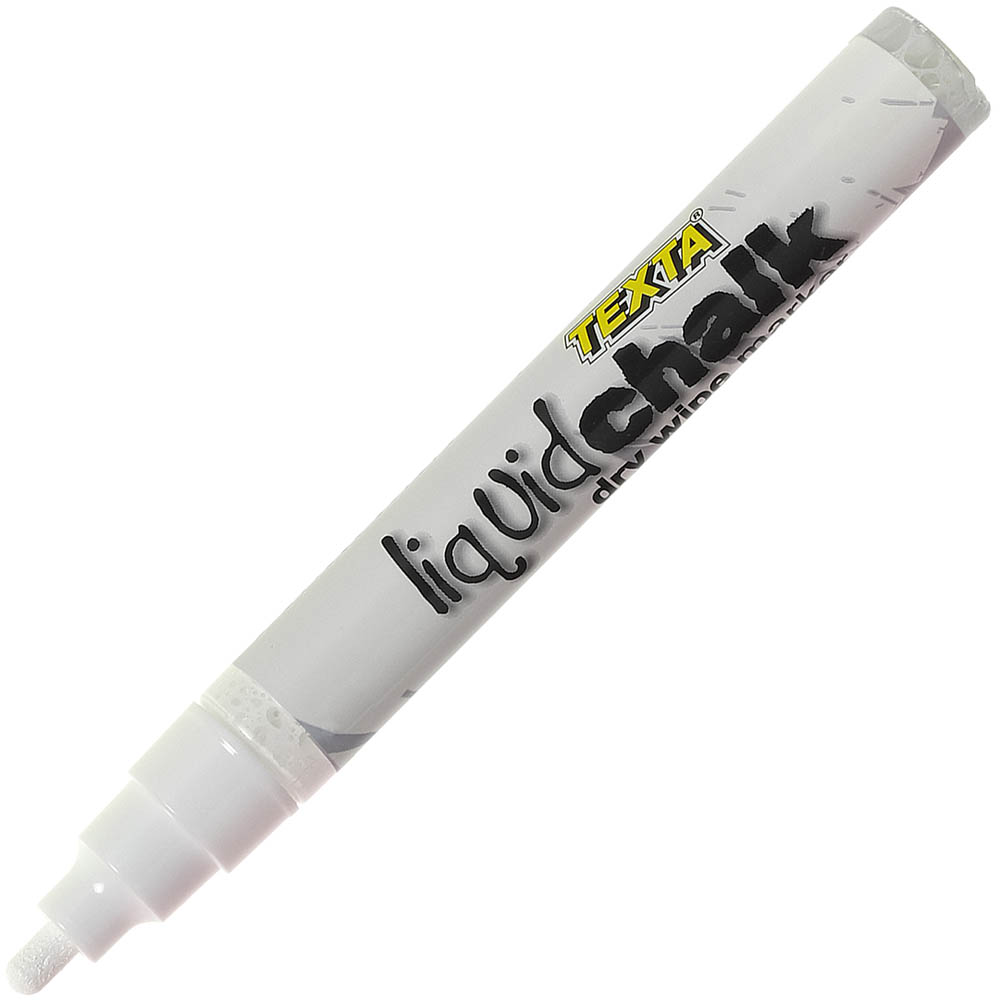 Image for TEXTA LIQUID CHALK MARKER DRY WIPE BULLET 4.5MM WHITE from Office National Barossa