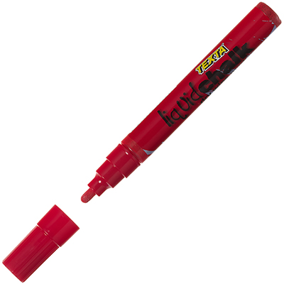 Image for TEXTA LIQUID CHALK MARKER DRY WIPE BULLET 4.5MM RED from PaperChase Office National