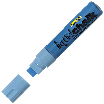 Image for TEXTA LIQUID CHALK MARKER JUMBO DRY WIPE CHISEL 15.0MM BLUE from Emerald Office Supplies Office National