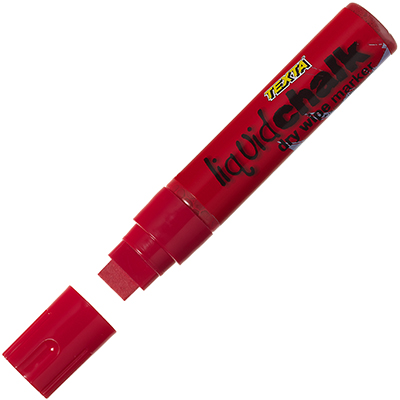 Image for TEXTA JUMBO LIQUID CHALK MARKER DRY WIPE CHISEL 15MM RED from Discount Office National