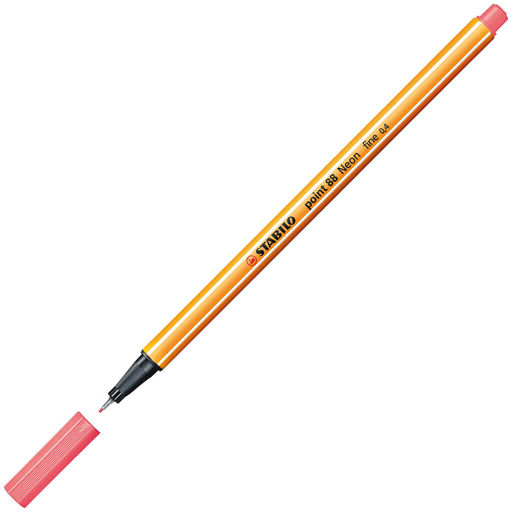 Image for STABILO 88 POINT FINELINER PEN 0.4MM NEON RED from Coffs Coast Office National