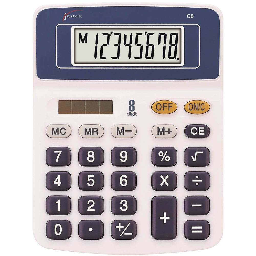Image for JASTEK COMPACT CALCULATOR 8 DIGIT BLUE from Office National