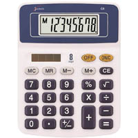 jastek compact calculator 8 digit blue