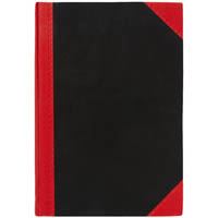 black and red notebook casebound feint ruled 100 leaf a4