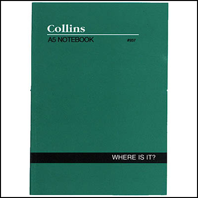Image for COLLINS NOTEBOOK WHERE IS IT A-Z INDEX 120 PAGE A5 GREEN from Surry Office National