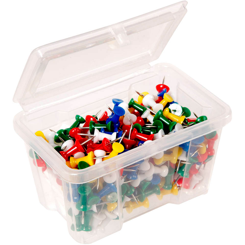 Image for ESSELTE PUSH PINS ASSORTED PACK 200 from Complete Stationery Office National (Devonport & Burnie)