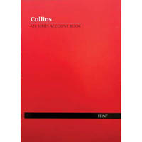 collins a24 series account book feint ruled stapled 24 leaf a4 red