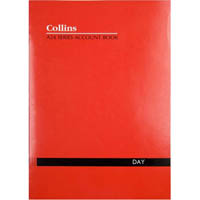 collins a24 series account book day feint ruled stapled 24 leaf a4 red