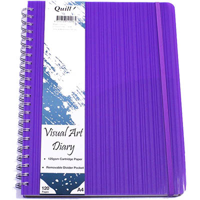 Image for QUILL VISUAL ART DIARY 125GSM 120 PAGE A4 PP VIOLET from OFFICE NATIONAL CANNING VALE