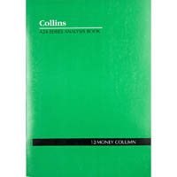 collins a24 series analysis book 13 money column feint ruled stapled 24 leaf a4 green