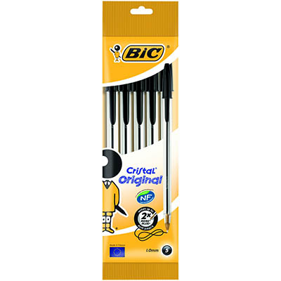 Image for BIC CRISTAL BALLPOINT PENS MEDIUM BLACK PACK 5 from Connelly's Office National