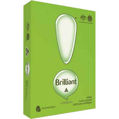 Image for BRILLIANT A4 COPY PAPER 80GSM WHITE PACK 500 SHEETS from Shoalcoast Home and Office Solutions Office National