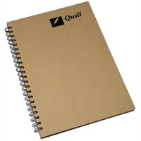 quill spiral bound hardcover notebook a4 160 page natural