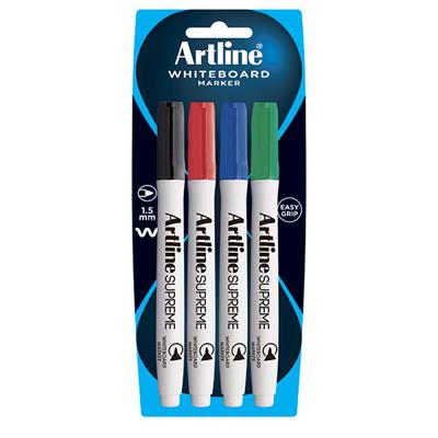 Image for ARTLINE SUPREME ANTIMICROBIAL WHITEBOARD MARKER BULLET 1.5MM ASSORTED PACK 4 from Office National Barossa