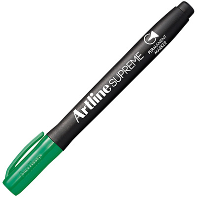 Image for ARTLINE SUPREME ANTIMICROBIAL PERMANENT MARKER BULLET 1.0MM GREEN from Surry Office National