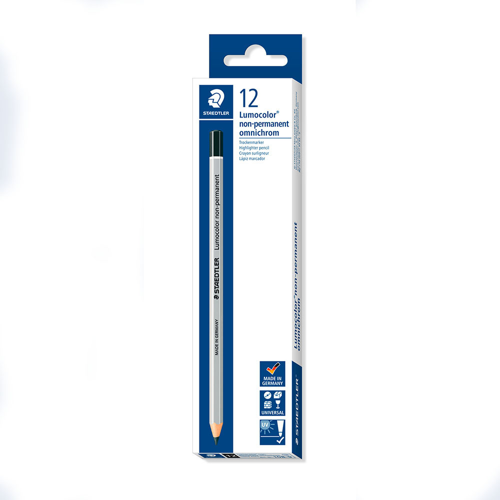 Image for STAEDTLER 108 LUMOCOLOR NON-PERMANENT OMNICHROM PENCIL BLACK BOX 12 from PaperChase Office National