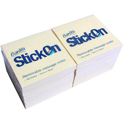 Image for STICK-ON NOTES 100 SHEETS 76 X 76MM YELLOW PACK 12 from Mackay Business Machines (MBM) Office National