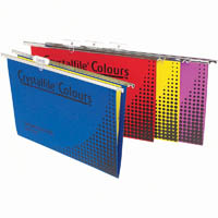 crystalfile colours suspension files foolscap assorted pack 25