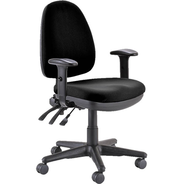 Image for BURO VERVE TASK CHAIR HIGH BACK 3-LEVER ARMS JETT BLACK from Office National Port Augusta