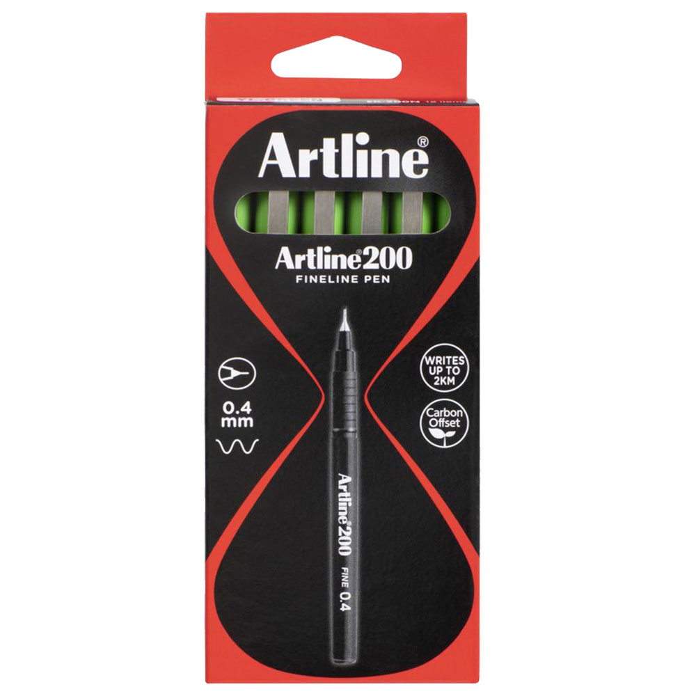 Image for ARTLINE 200 FINELINER PEN 0.4MM LIME GREEN BOX 12 from Office National Perth CBD