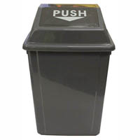 cleanlink rubbish bin with swing lid 25 litre grey