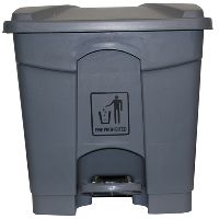 cleanlink rubbish bin with pedal lid 45 litre grey
