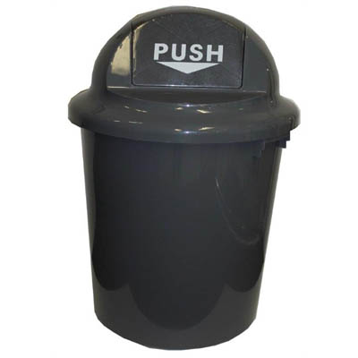 Image for CLEANLINK RUBBISH BIN CIRCULAR WITH BULLET LID 60 LITRE GREY from Mackay Business Machines (MBM) Office National
