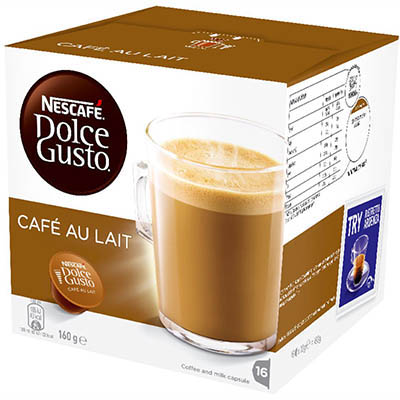 Image for NESCAFE DOLCE GUSTO COFFEE CAPSULES CAFE AU LAIT PACK 16 from PaperChase Office National