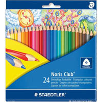 staedtler 1270 noris club triangular coloured pencils assorted pack 24