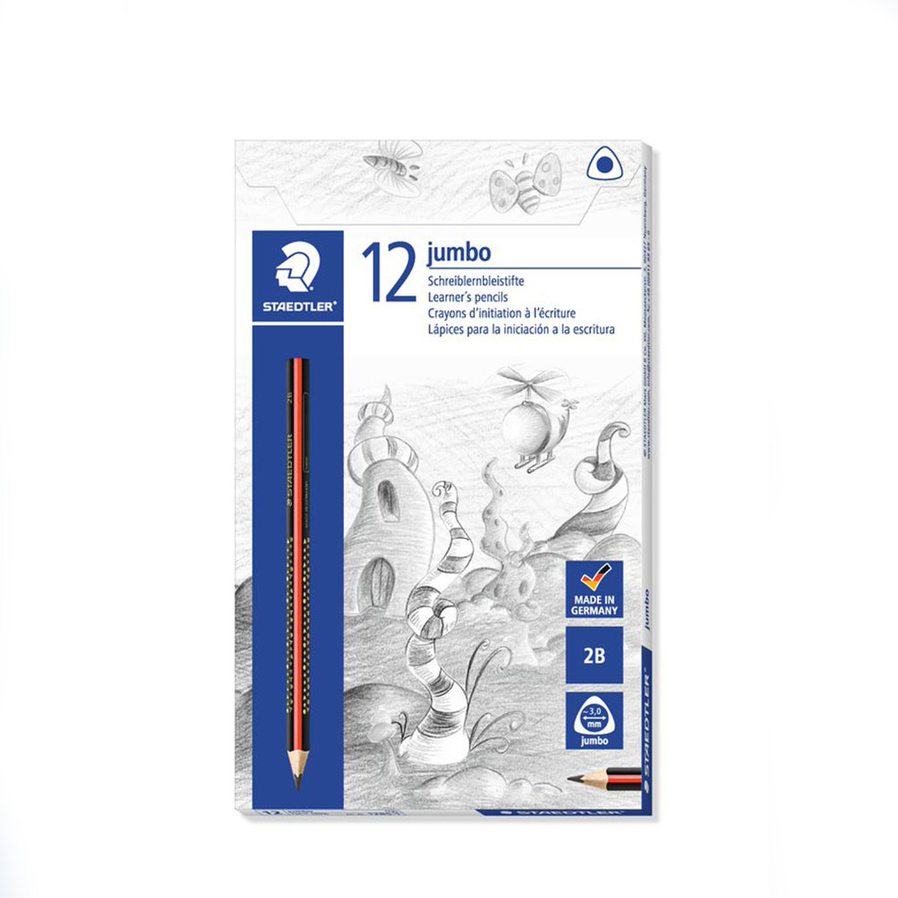 Image for STAEDTLER 128 JUMBO TRIANGULAR GRAPHITE PENCILS 2B BOX 12 from Surry Office National