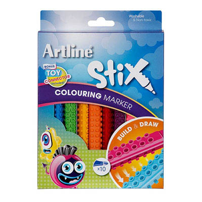 Image for ARTLINE STIX COLOURING MARKER ASSORTED PACK 10 from OFFICE NATIONAL CANNING VALE