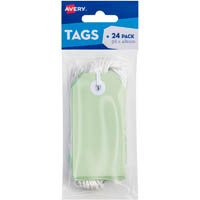 avery 13203 swing tags with string 96 x 48mm green pack 24